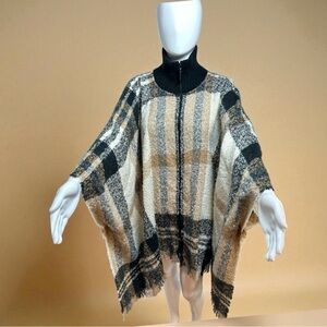 Marc New York Plaid Zip-Up Poncho